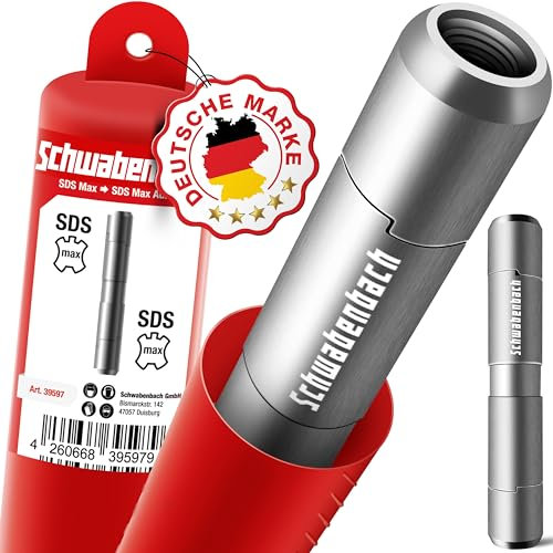 SCHWABENBACH ® SDS-Max auf SDS-Max Adapter - Adapterstück zur benutzung von Beton Bohrer oder Meißel - Premium Qualität - Bohrfutter Hammerbohrer