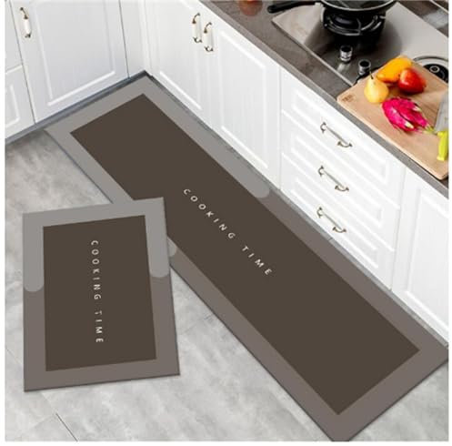 Aoojlo KüChenteppich, KüChenläUfer, Teppich LäUfer KüChe, KüChenläUfer KüChenteppich Waschbar rutschfest, KüChen Teppiche, TeppichläUfer, KüChenteppiche, Kitchen Mat, KüChenmatte Coffee, 80x200cm