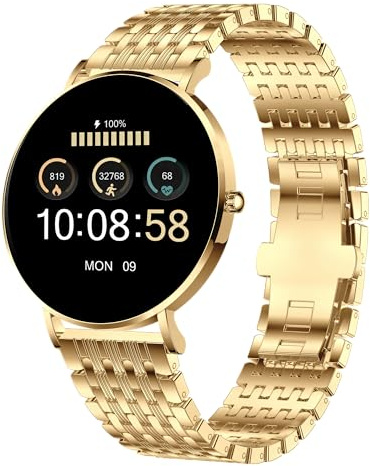 XCOAST SMARTWATCH SIONA 2 Elegance Citrin Gold – Damen Smartwatch Klein, AMOLED Touchscreen, 24/7 Puls, Schlafmonitor, 21+ Sportmodi, Schrittzähler, Wasserdicht, für iOS & Android