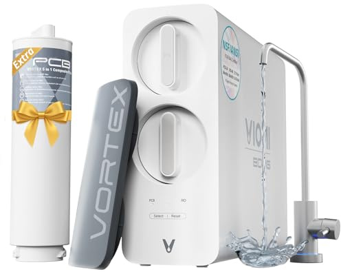 VIOMI 800GPD PFAS Reduction Reverse Osmosis System, NSF/ANSI 42, 53 and 372 Certified, 9-Stage & 48 Months Filter, Tankless RO Water Filter System Under Sink, Smart LED Reminder, Incl. 1 Extra Filter