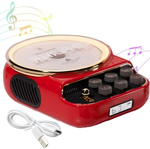 Lettore CD Portatile, Altoparlante Bluetooth bidirezionale Vintage 5.3, Lettore CD Personale 4000Mah, con Pulsanti Touch Lettore Musicale Portatile, per FM/TF/CD/Bluetooth, Cucina scrivania Camera