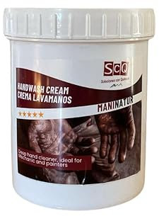 Crema lavamani per sporco difficile | Detergente per mani con microgranuli naturali per meccanici 1Kg | Pulizia profonda delle mani molto sporche | Rimuove grasso, gasolio, oli, inchiostri, vernici