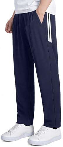 BULLIANT Pantalón de Entrenamiento para Hombre–Jogger Deportivo Largo con Bolsillos con Cremallera para Ocio(Azul,XL)