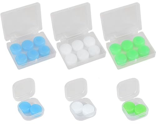 MUNSKT 12 pares de tapones de silicona reutilizables para los oídos, cancelación de ruido e impermeables para dormir, nadar, viajar, suaves, cómodos, protección auditiva moldeable