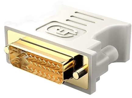 biaze DVI to VGA Adapter, DVI-D 24+1 Male to VGA Female, 1080P Gold-Plated Video Converter for Monitor, PC, Projector, Laptop, GPU - Plug & Play