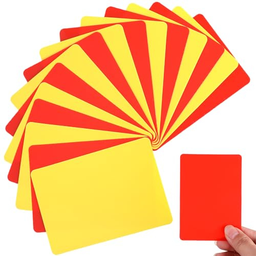 Bewudy 16 carte da arbitro di calcio, carta gialla e rossa per arbitri, in PVC, per giochi di calcio, per eventi sportivi