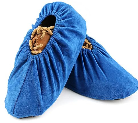 Generico Reusable Shoe Covers – Non-Slip Soft Protective | Fabric Shoes for Home, Office, Hospital, Laboratory, Museum Construction Site, blue, riferimento alla descrizione