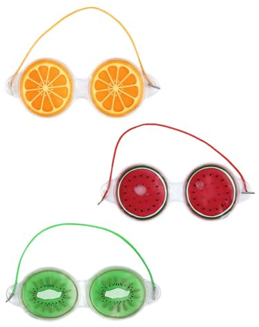SECFOU Sommerstimmung Wiederverwendbare zur Linderung von Augenmüdigkeit und Schwellungen mit elastischem Band 3 Stück-pack Kühle Augenmaske aus Gel für Zuhause