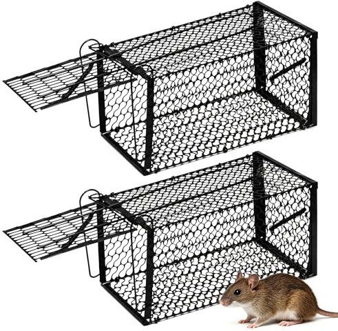 Rattenfalle Lebend Groß Lebendfalle Ratte 2 Stück Mausefalle Lebend XXL | Groß Wiederverwendbare Lebendfalle Mausefalle Rostfrei Mouse Trap für Siebenschläfer Innen