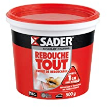 Sader Rebouche Tout - Enduit de Rebouchage Intérieur Prêt à l'Emploi - Tous Supports - Rebouchage et Égalisation de Trous et Fissures Jusqu'à 1 cm - Joint Plaque de Plâtre - Pot de 500g