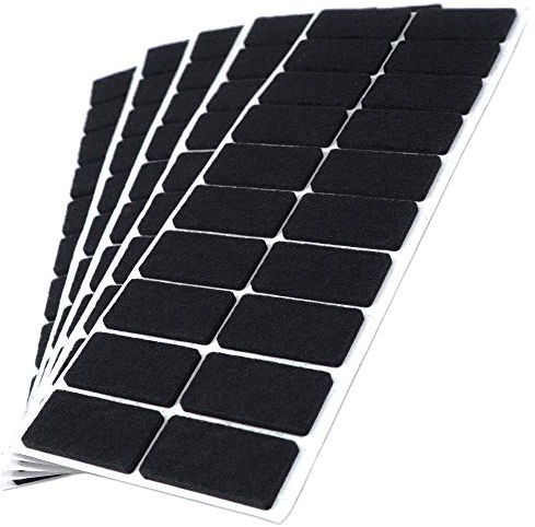 Adsamm® / 100 x feltrini autoadesivi/Nero / 20x40 mm/Rettangolare/piedini per mobili in feltro da 3.5 mm di spessore/pad protettivi per arredi
