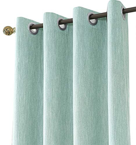 Melodieux 1 Pieza Cortinas Habitacion - Cortinas Opacas para Salón y Dormitorio Cortinas Termicas Aislantes para Puertas Exteriores, Menta/117x137cm