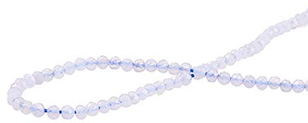 Airssory 2 mm große, natürliche blaue Spitzen-Achat-Perlen, Stränge, facettierte, runde Kugel, Halbedelsteinperlen für Schmuckherstellung, Bastelmaterial, 37 cm