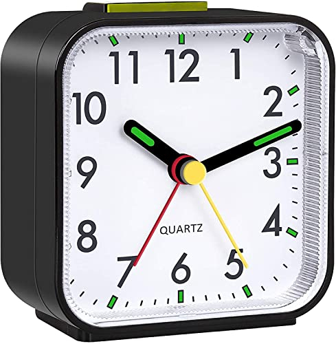 M Zimoon Analog Wecker Leise Ohne Ticken Mit Schlummerfunktion, Lichtfunktionen Und Batteriebetrieben - Tragbar Für Schlafzimmer, Wohnbereich, Büro, Reisen - Einfache Einstellung