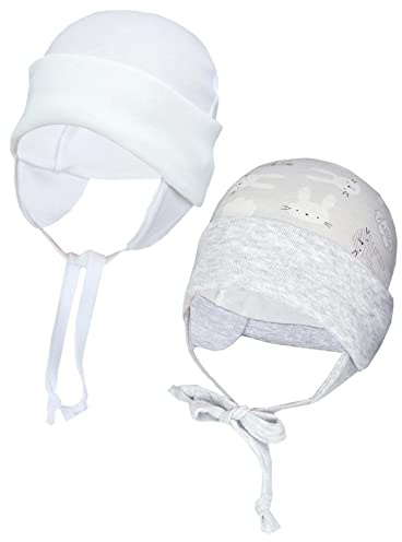 TupTam Baby Erstlingsmütze mit Ohrenklappen 2 er Pack