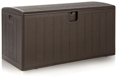 COSTWAY XXL Gartenbox mit 400 Liter Kapazität, wetterfest, abschließbar, Auflagenbox Kissenbox Aufbewahrungsbox für Gartengeräte, Poolzubehör & Kissen, 127,5 x 61,5 x 64 cm