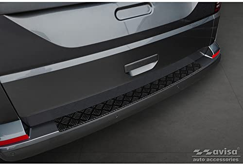 Avisa Aluminium Heckstoßstangenschutz passgenau | kompatibel mit Volkswagen Transporter T6 2015- & FL 2019- (mit Heckklappe) - Mattschwarz