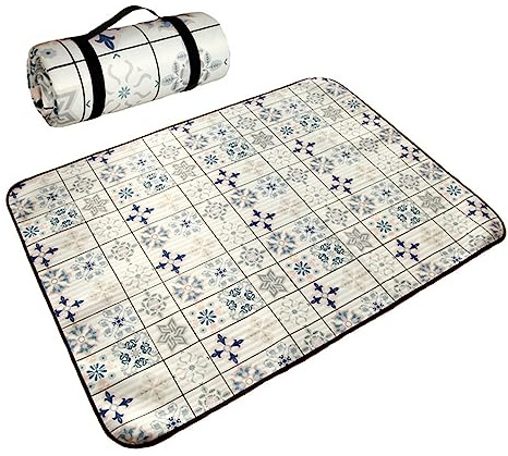 FANSU Strandmatte Outdoor Picknickdecke Wasserdicht Picknickdecke Stranddecke Sandfrei, Waschbare Stranddecke für Camping,Picknick,Strand (150x150cm,Beige)