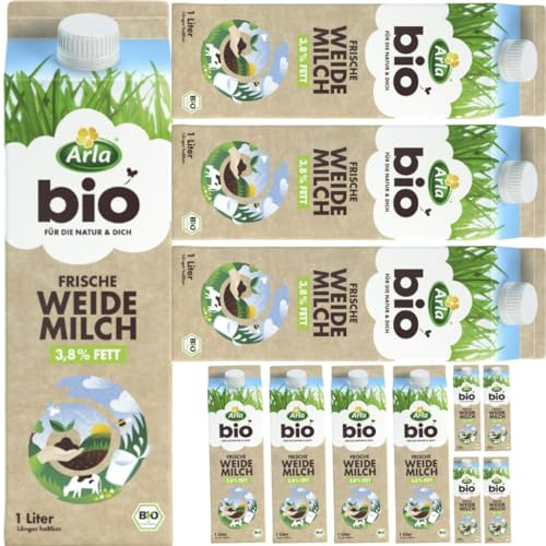 Arla Frische Weidemilch 3,8% Kuhmilch Milch 1000 Milliliter X 12 STÜCK [Frischegarantie]