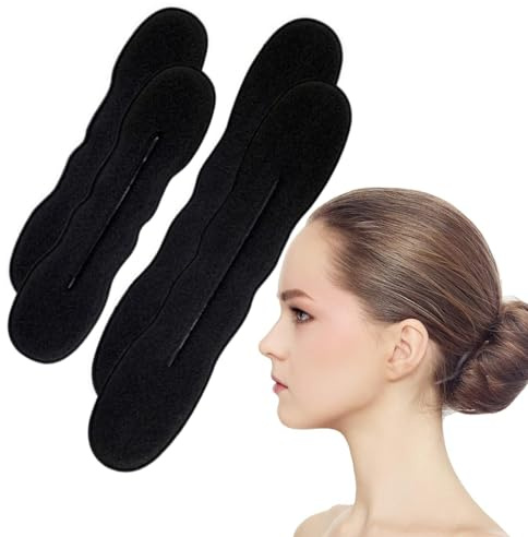 WKRTDY Set de 4 Accesorios de Redecilla para Cabello de Mujer y Niñas, Ideal para Ballet y Otros Estilos, Apto para Niños y Adultos, Color Negro, Incluye 2 Tamaños Pequeños y 2 Grandes