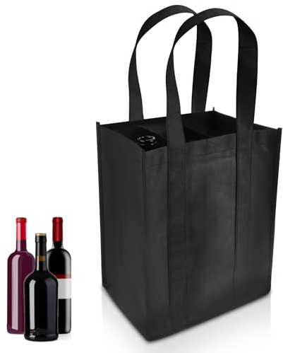 Amabro Flaschentasche, Bottlebag Tragetasche mit Trennwänden für Flaschen Einkaufstasche mit 6 Fächern FlaschenträGer Handtasche Mit Flaschenfach Flaschenkorb für Picknick Reise Party