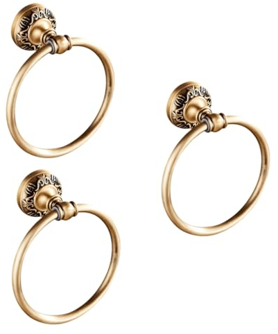 Towel Bar3pcs Antique Towel Ring Towel Hook Metal Hooks Brass Towel Ring Metal s Hooks Metal Coat Hanger Round Towel Hanger Hangers Metal Hanging Aluminum Alloy Vintage