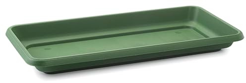 Acan Tradineur - Plato Jardinera de 100 cm - Macetero, Maceta para Plantas y Flores Rectangular - Fabricado en Plástico - 7 x 96,5 x 41,5 cm - Color Verde