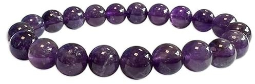 TENET - Bracciale a sfere di pietra vera naturale - (AMETISTA, 6 mm)