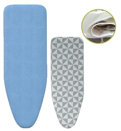 GFYHTN 91x31cm 100x33cm 110x33cm 120x38cm Copriasse da Stiro E Imbottitura Copriasse in Cotone, Copriasse da Stiro di Ricambio Resistente al Calore(Blue,120x38cm/48x15in)