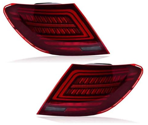 HAIYUN Auto Rückleuchten für Mercedes-Benz W204 C200 C250 C300 2007-2014, Schlussleuchte Montage Hintere Bremsleuchte Äußeres Rücklicht Zubehör Wasserdicht