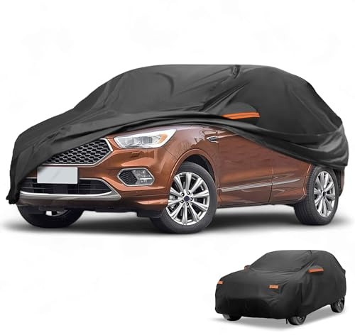 Partuto 190T-PU Black Full Car Cover for Ford Kuga 2013-2023 W/Zipper