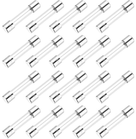 sourcing map Glassicherung, 7 A, 250 V, 6 x 30 mm, Zeitverzögerung, UL-gelistet, träge Sicherung für Haushaltsgeräte, 20 Stück