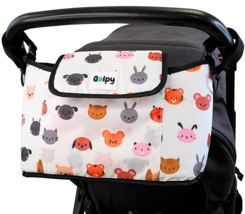 Qalpy Organizador para Carrito de Bebé – Pañalera de Gran Capacidad con Compartimentos – Accesorio Práctico y Multifuncional para Paseos y Salidas