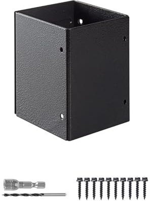 Post Protector Set, Rustproof Post Base Protectors 3.3-6 Inch, Waterproof Fence Post Cover Brackets for Mailboxes, Decks, Pergolas, Gazebos, and Pavilion Railing