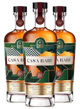 Casa Barú Double Crop Rum 3 x 70cl 40% ABV Pure Pot Still Panama Rum