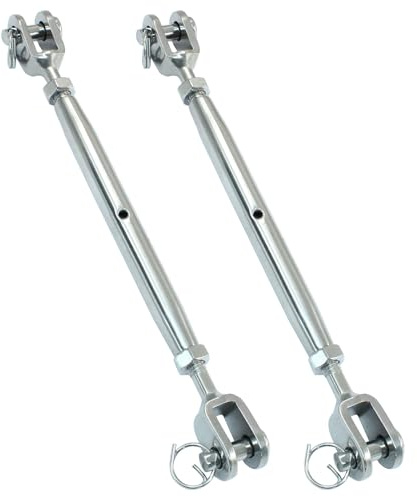 Cjueiom 2Pcs Stainless Steel Turnbuckle Jaw, M6 Screw Jaw Closed Body, Jaw and Jaw Turnbuckles for Cables Wire Tensioner