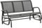 Outsunny 3-Seat Glider Rocking Chair for 3 People Garden Bench Patio Furniture Metal Frame, Grey
