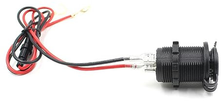 Uonlytech 12v Cargador De Mechero USB Dual con Puertos Adaptador De De para Motos y Coches Cable para y Móviles Negro