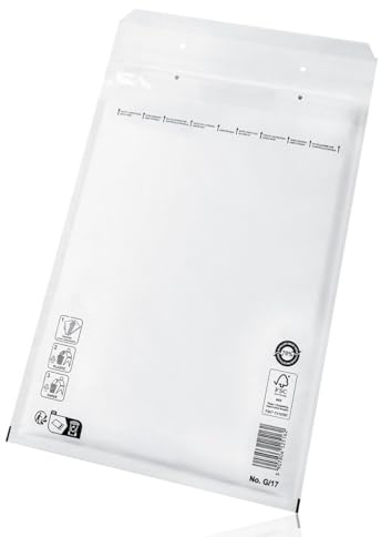 Switory 25 unidades de sobres acolchados de aire, sobres acolchados G7 (250 x 350 mm) 17/G, sobres acolchados de aire blancos adecuados para (DIN A4+ / C4, embalaje de envío con cierre adhesivo)