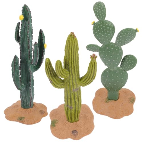 Mipcase 3 Pièces Statuette De Cactus Miniature Artificiel Décoration De Voiture Cactus Miniature De Jardin pour Maison