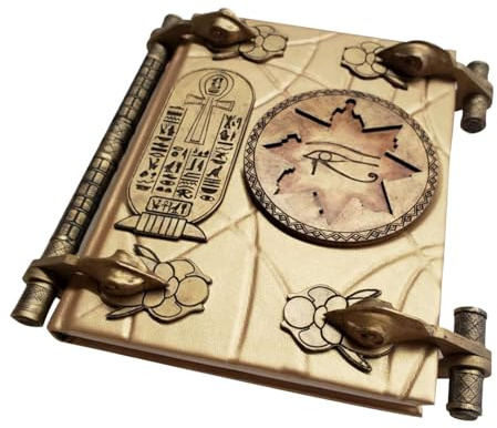 Vintage Zauberbuch - Mumien-Replik-Skizzenbuch | Buch über das alte Ägypten | Realistisches Sammlerstück, Zeichnung, Tagebuch, Schreiben, Ornament für Dekoration, Souvenir, Zuhause, Display, Requisite
