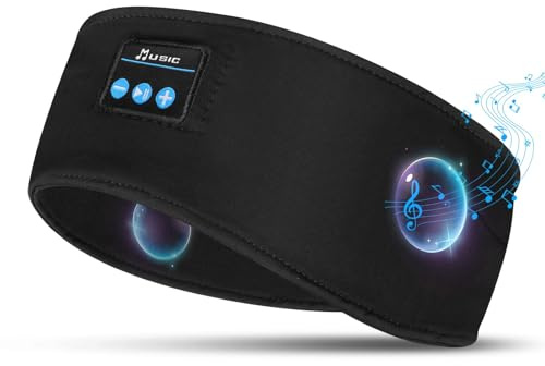 flintronic sömnhörlurar Bluetooth, trådlösa sömnhörlurar med HD stereohögtalare för män/kvinnor för sömnlöshet, sömn, sport (svart)