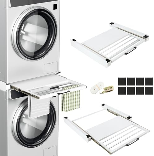 Peviasot Cadre intermédiaire pour machine à laver, machine à laver, sèche-linge universel, kit empilable pour machine à laver et sèche-linge avec porte-serviettes, pour machine à laver et sèche-linge