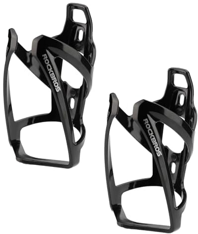 ROCKBROS Cykelflaskhållare dryckeshållare cykel ultralätt 35 g PC reptålig och färgbeständig färggradient, universell för mountainbike vägcykel vikbar cykel, set om 2 svart