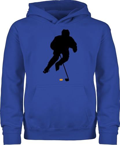 Shirtracer Kinder Hoodie Jungen Mädchen - Sport Kleidung - Eishockey Spieler - 140 (9/11 Jahre) - Royalblau - Hoody 25. Geburtstag Pullover kinderpullover Pulli pullis Hoodies Kinder-Pullover Hoddy