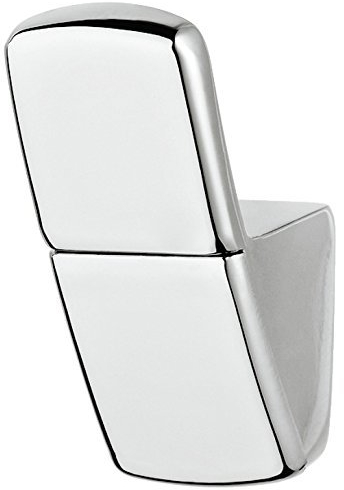 GedoTec Design Garderobenhaken eckig Kleiderhaken Garderobe verchromt poliert - CLIP | Haken einzeln | Metall massiv | Wand-Haken unsichtbar verschraubt | 1 Stück - Mantelhaken für Wand-Montage
