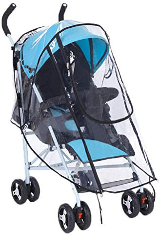 1 x Universal-Regenschutz für Kinderwagen und Buggy, Regenschutz mit Reißverschluss, Windschutz