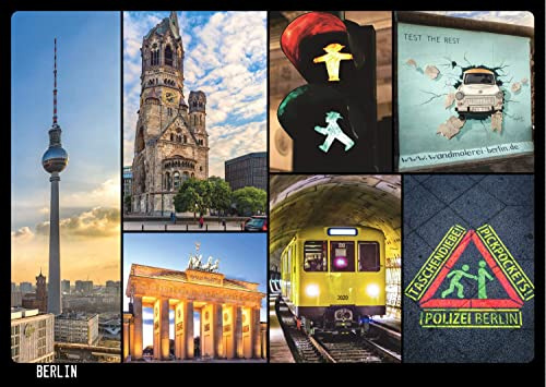 25x Postkarte Berlin Mehrbildkarte | 25 Stück | beschreibbar | mehrfach beschichtet, designed in Berlin | Standart-Format A6