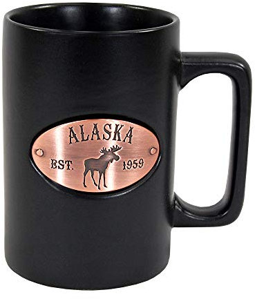 Americaware 15 oz Black Matte Alaska Copper Medallion Mug