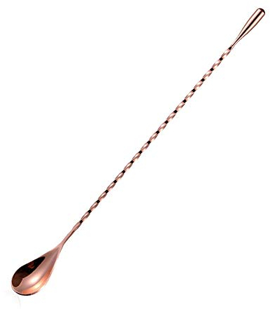 Stainless Steel Cocktail Mixing Spoon Long Cocktail Shaker Spoon Barware Stirring Spoon Twisted Bar Spoon-40CM Rose Gold